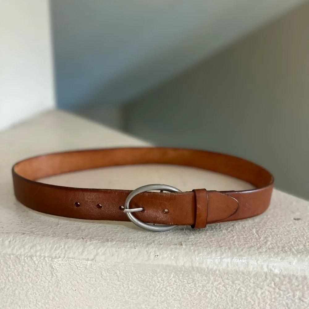 Mexico made brown‎ leather detachable belts sz 32 western work everyday unisex